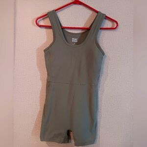 PAC 1980 Brio Olive Green Sleeveless Athletic Romper